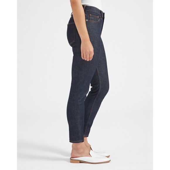 EVERLANE Ankle High Rise Skinny Jean in Dark Indigo, Size 32 - Picture 5 of 16